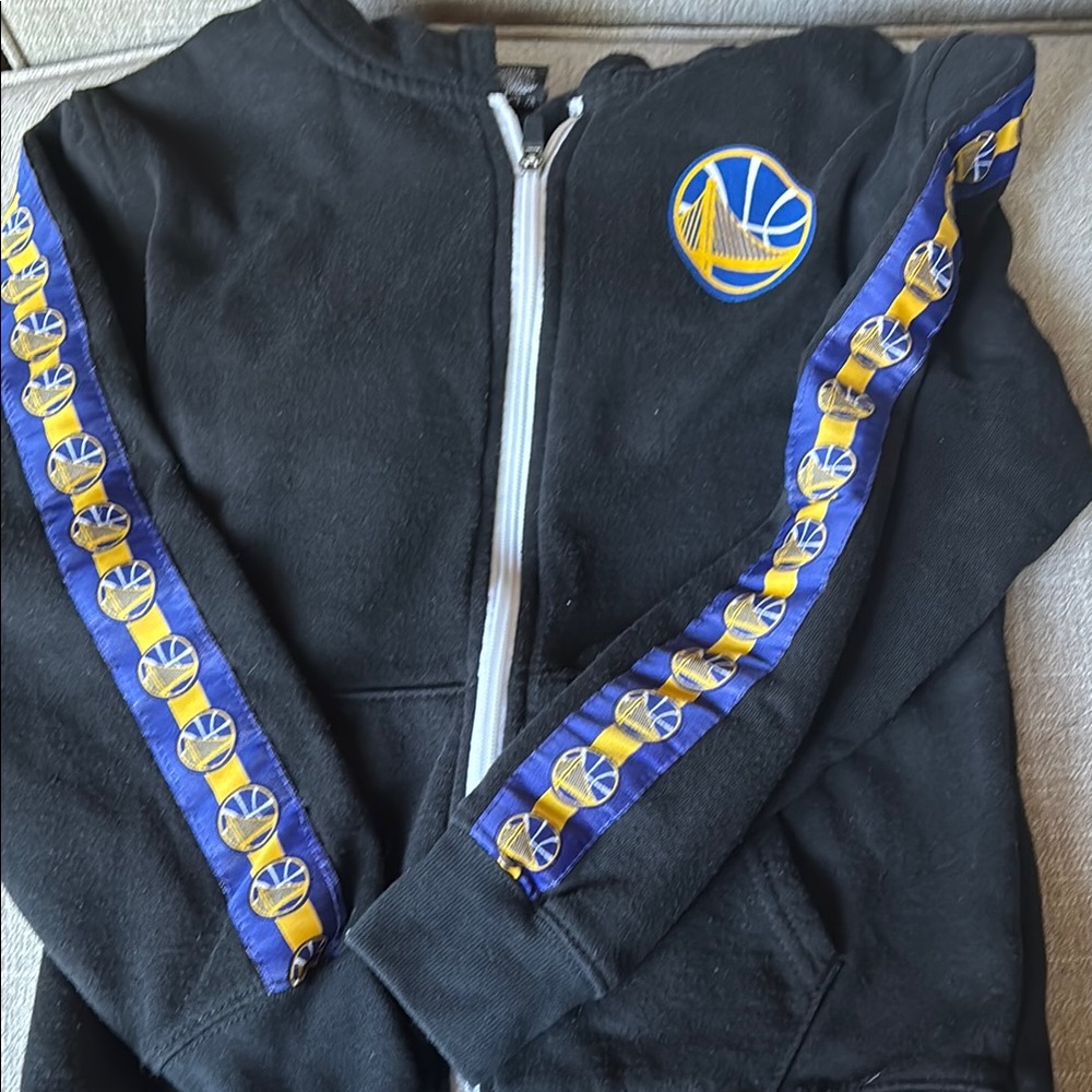 Kids Black and Blue Zip-Up Hoodie